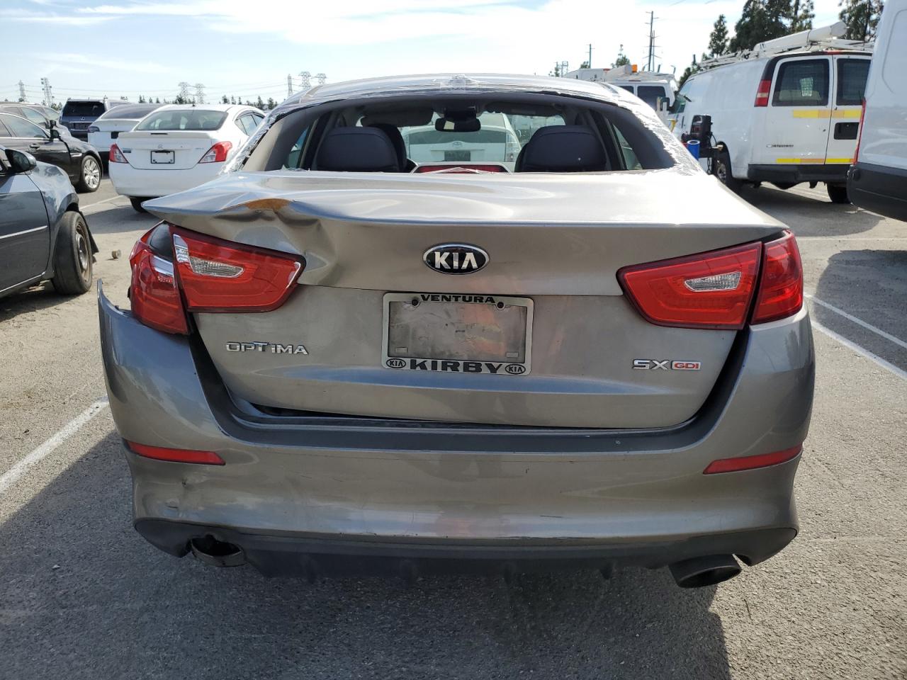 2014 KIA Optima VIN 5XXGR4A71EG306492 Copart auction photo, all over damage thumbnail 6