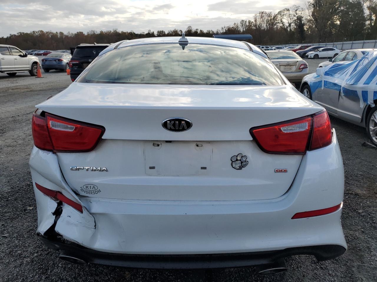 2014 KIA Optima VIN 5XXGM4A72EG303826 Copart auction photo, side / rear end damage thumbnail 6