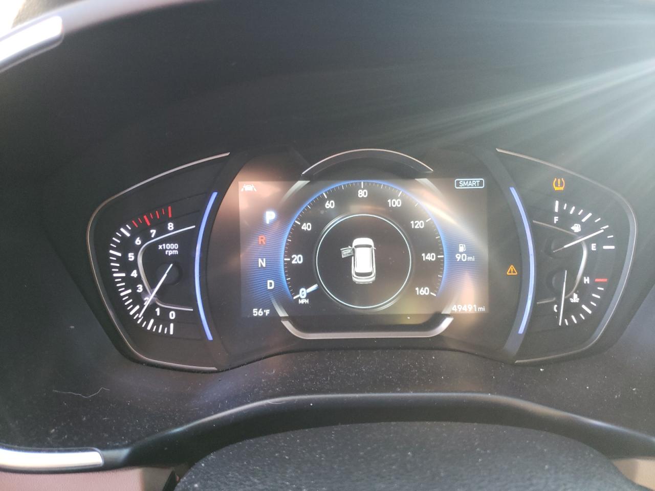 2020 Hyundai Santa Fe VIN 5NMS3CAAXLH275078 Copart auction photo, front end / side damage thumbnail 9