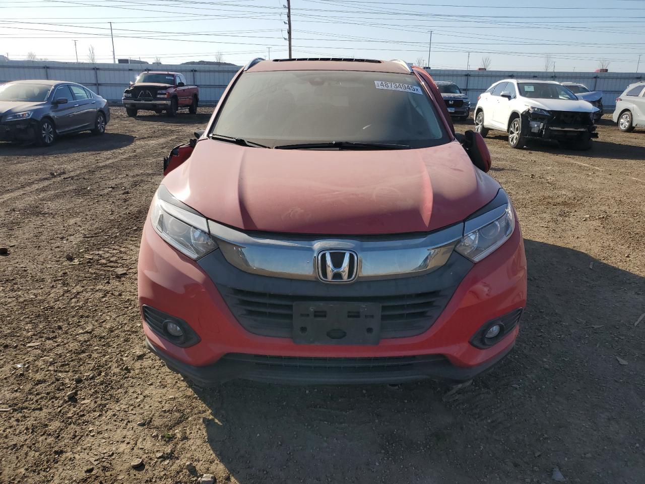 2019 Honda HR-V VIN 3CZRU6H55KM732648 Copart auction photo, side / front end damage thumbnail 5