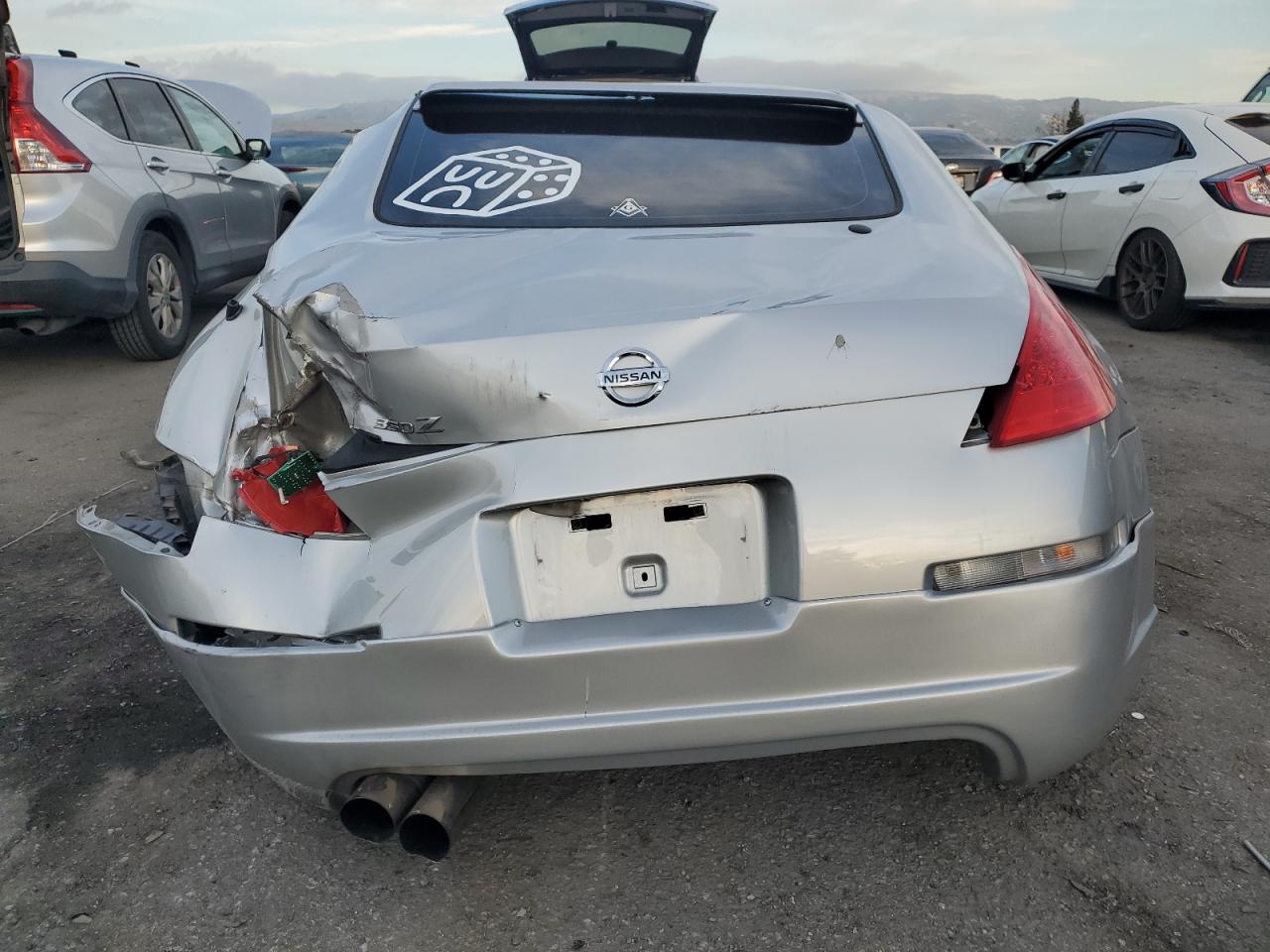 2006 Nissan 350Z VIN JN1AZ34D86M312967 Copart auction photo, rear end / side damage thumbnail 6
