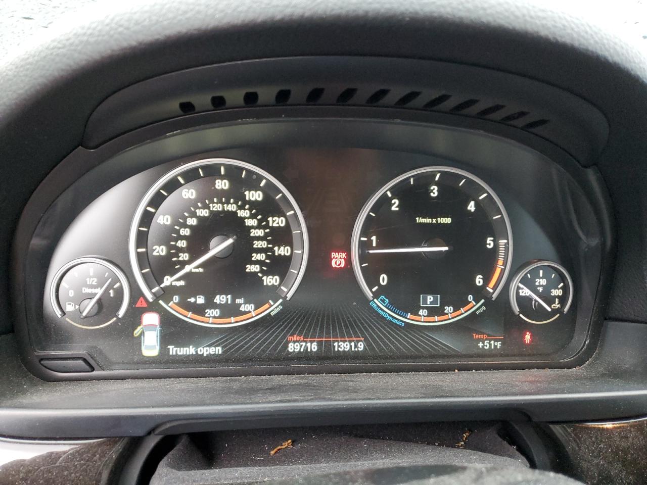2014 BMW 5er VIN WBAXA5C52ED689830 Copart auction photo, front end damage thumbnail 9