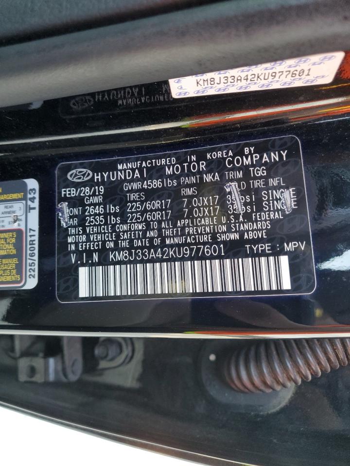 2019 Hyundai Tucson VIN KM8J33A42KU977601 Copart auction photo, front end damage thumbnail 13