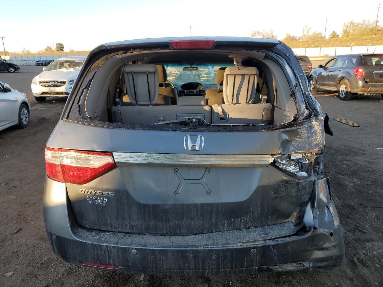 2012 Honda Odyssey VIN 5FNRL5H41CB060734 Copart auction photo, rear end / hail damage thumbnail 6