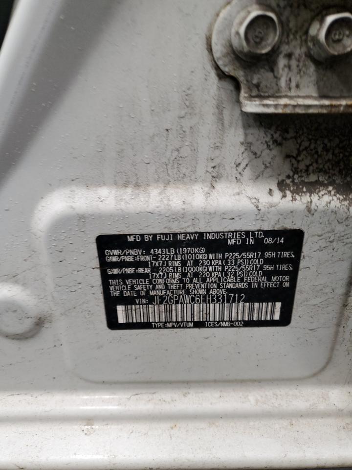 2014 Subaru XV VIN JF2GPAWC6EH331712 Copart auction photo, front end damage thumbnail 13