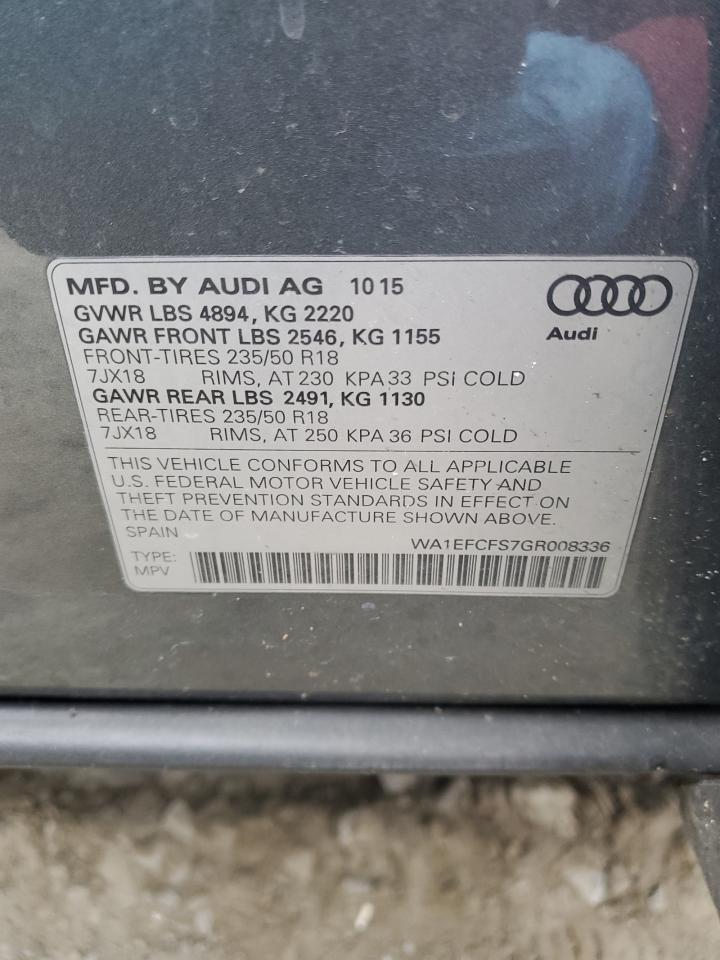 2016 Audi Q3 VIN WA1EFCFS7GR008336 Copart auction photo, front end / minor dent/scratches damage thumbnail 13