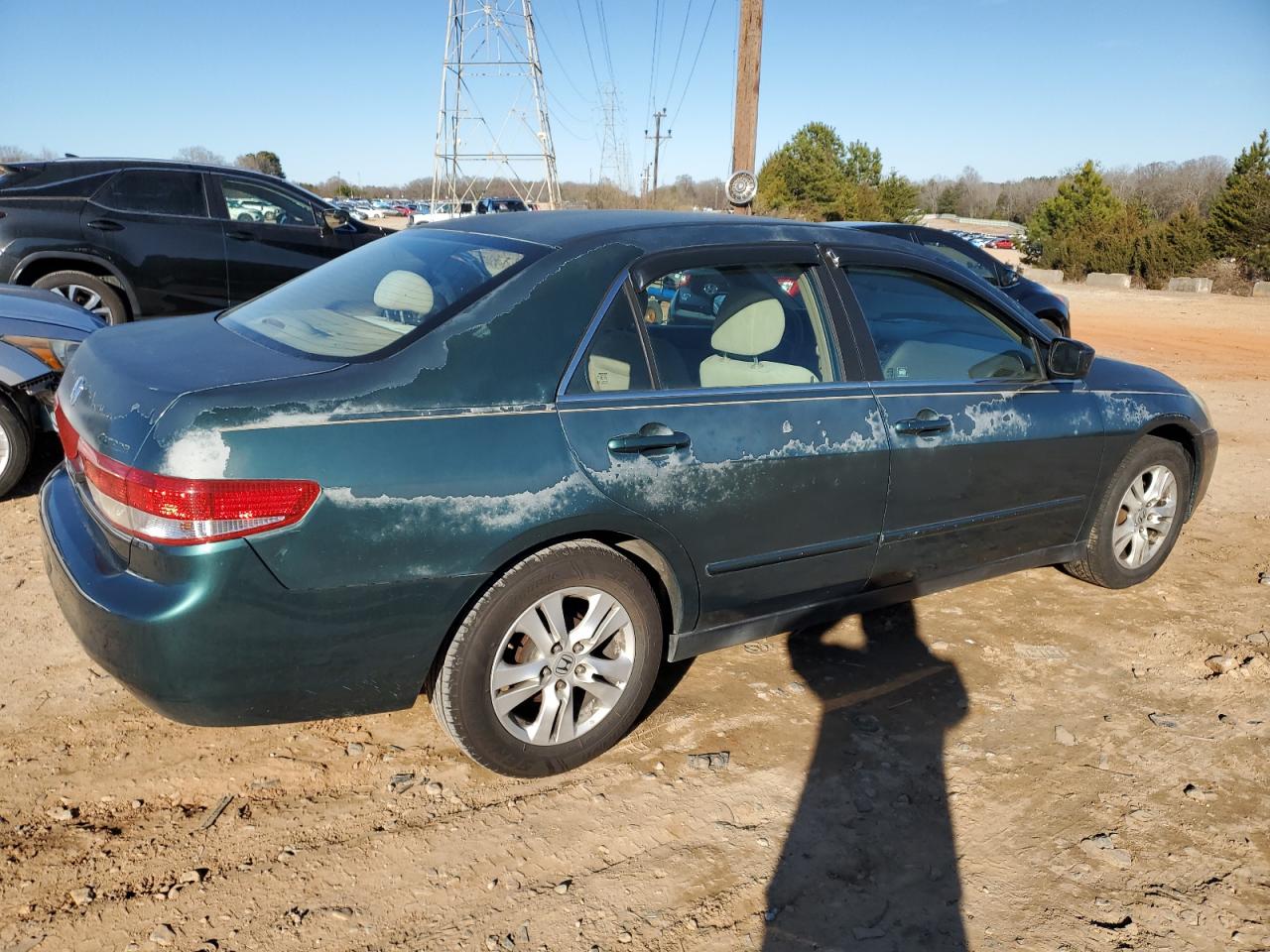 2003 Honda Accord VIN 1HGCM56383A114392 Copart auction photo, rear end damage thumbnail 3