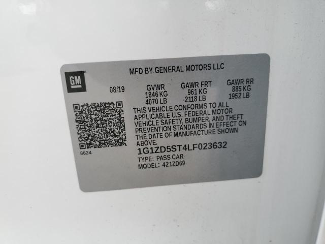 2020 Chevrolet Malibu VIN 1G1ZD5ST4LF023632 Copart auction photo, front end / hail damage thumbnail 12