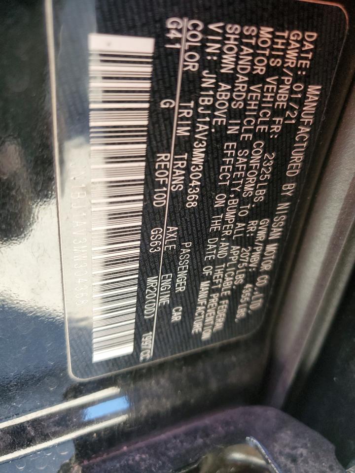 2021 Nissan Rogue VIN JN1BJ1AV3MW304368 Copart auction photo, front end damage thumbnail 15