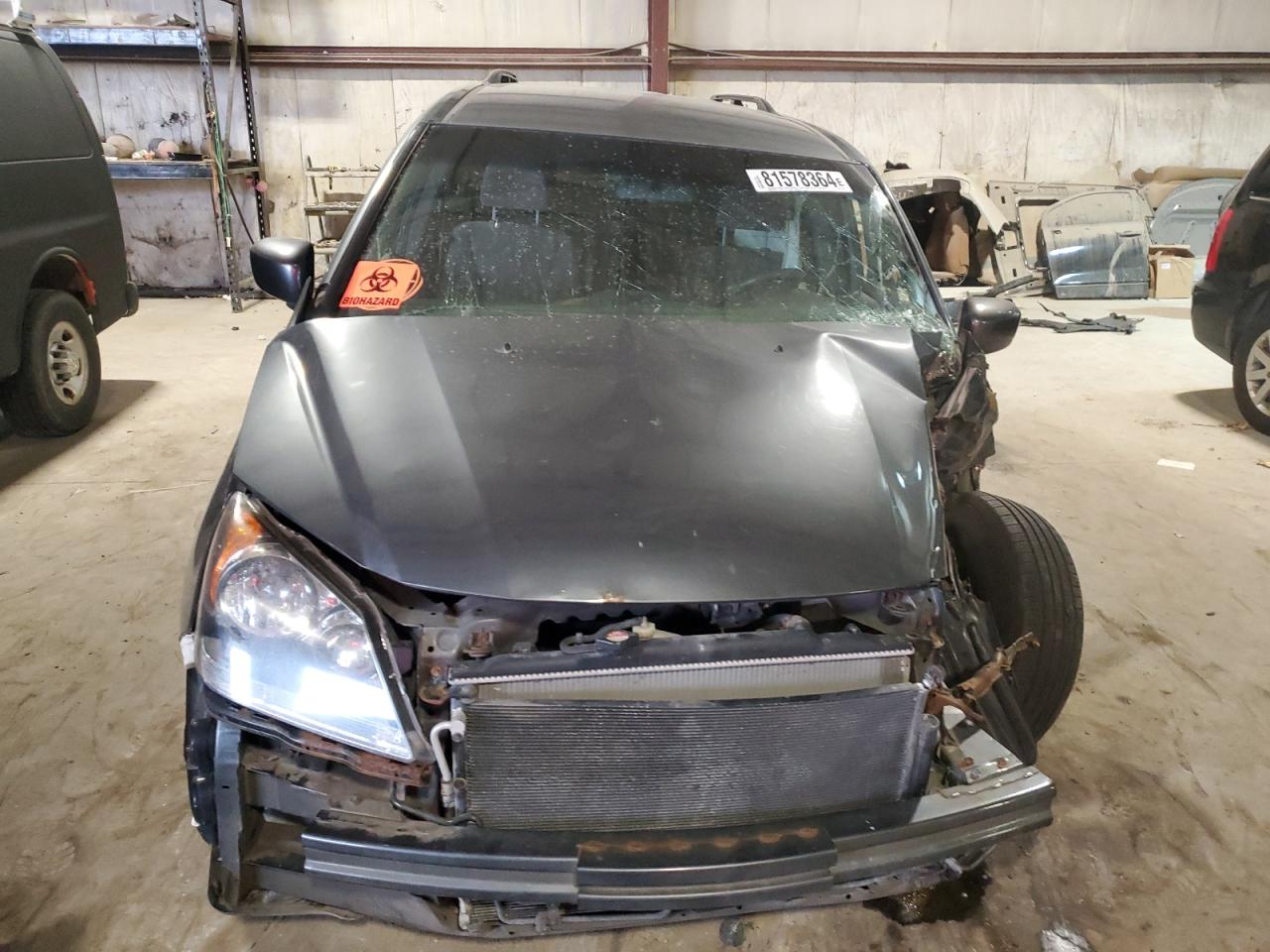 2010 Honda Odyssey VIN 5FNRL3H47AB077880 Copart auction photo, front end / undercarriage damage thumbnail 5