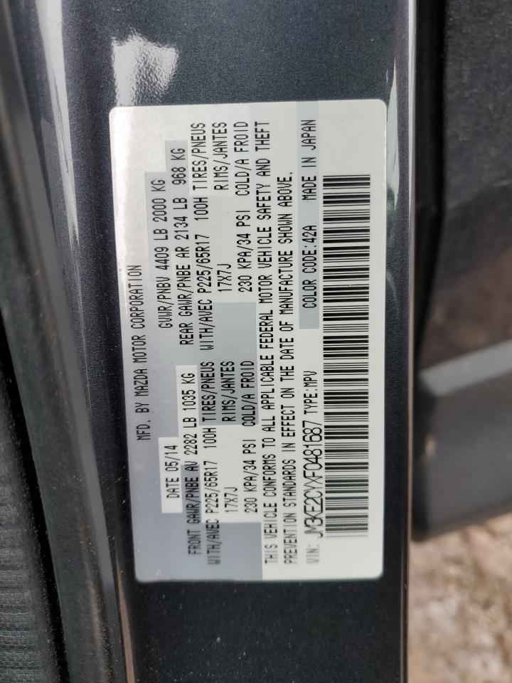 2015 Mazda CX-5 VIN JM3KE2CYXF0481687 Copart auction photo, side damage thumbnail 13