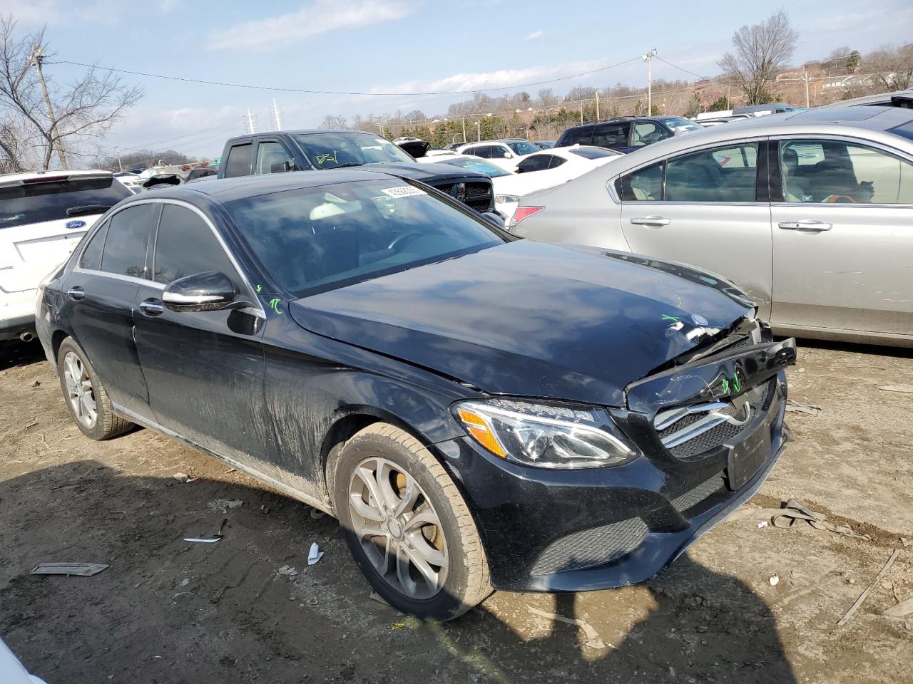 2015 Mercedes-Benz C-klasse VIN 55SWF4KB1FU067147 Copart auction photo, front end damage thumbnail 4