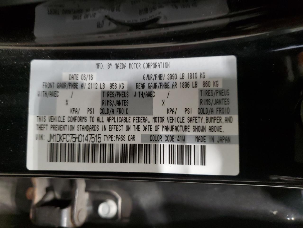 2017 Mazda CX-3 VIN JM1DKFC75H0147515 Copart auction photo, side damage thumbnail 12