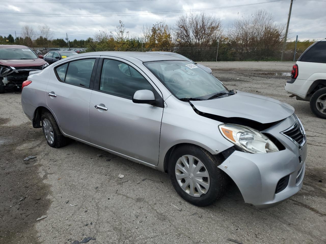 2014 Nissan Versa VIN 3N1CN7AP8EL877187 Copart auction photo, front end / side damage thumbnail 4