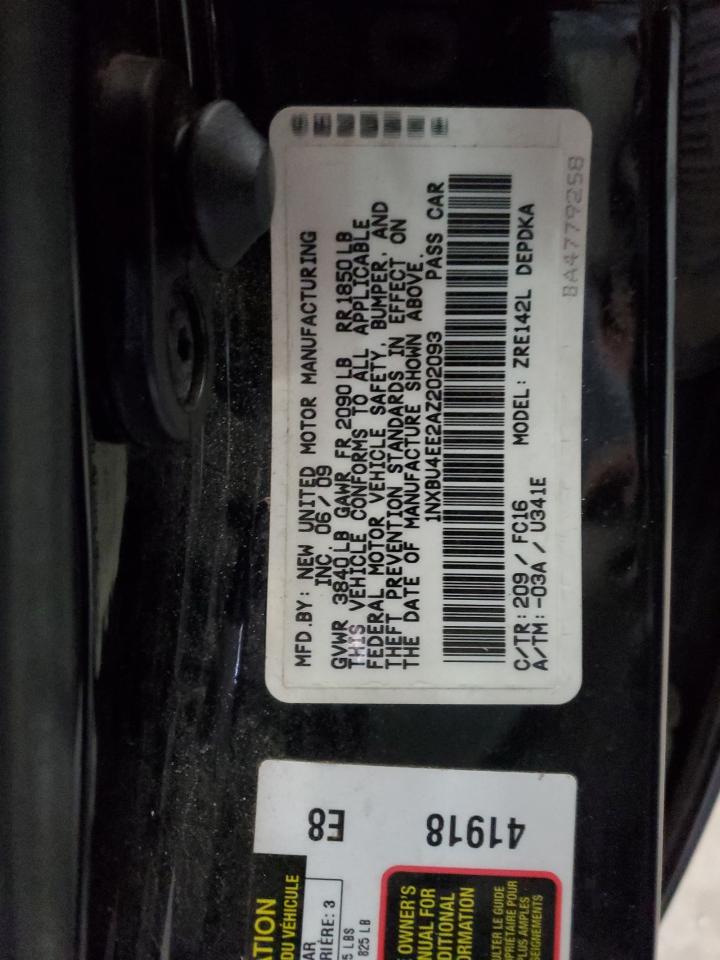 2010 Toyota Corolla VIN 1NXBU4EE2AZ202093 Copart auction photo, rear end damage thumbnail 12
