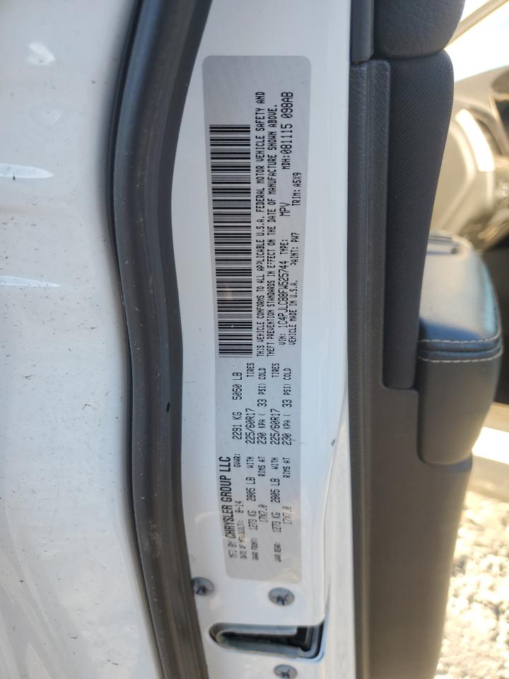 2015 Jeep Grand Cherokee VIN 1C4PJLCB8FW525744 Copart auction photo, front end / side damage thumbnail 15