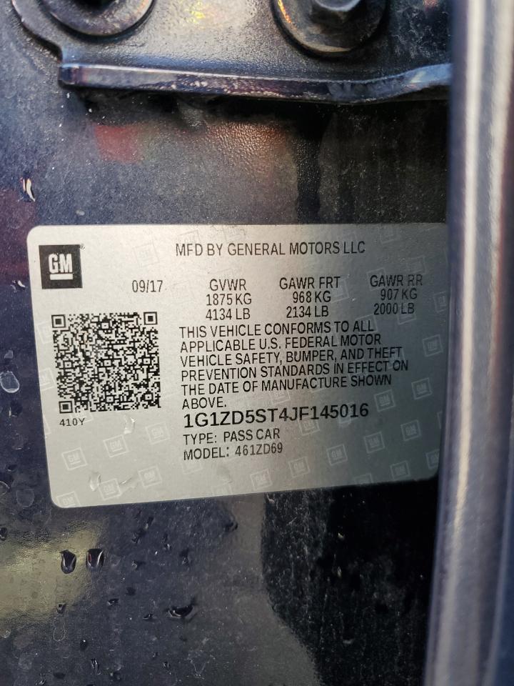 2018 Chevrolet Malibu VIN 1G1ZD5ST4JF145016 Copart auction photo, front end damage thumbnail 12