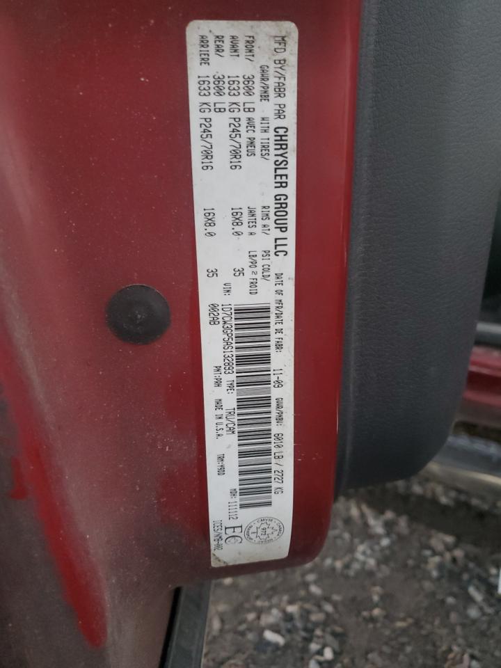 2010 Dodge Dakota VIN 1D7CW3GP5AS132893 Copart auction photo, side / front end damage thumbnail 13