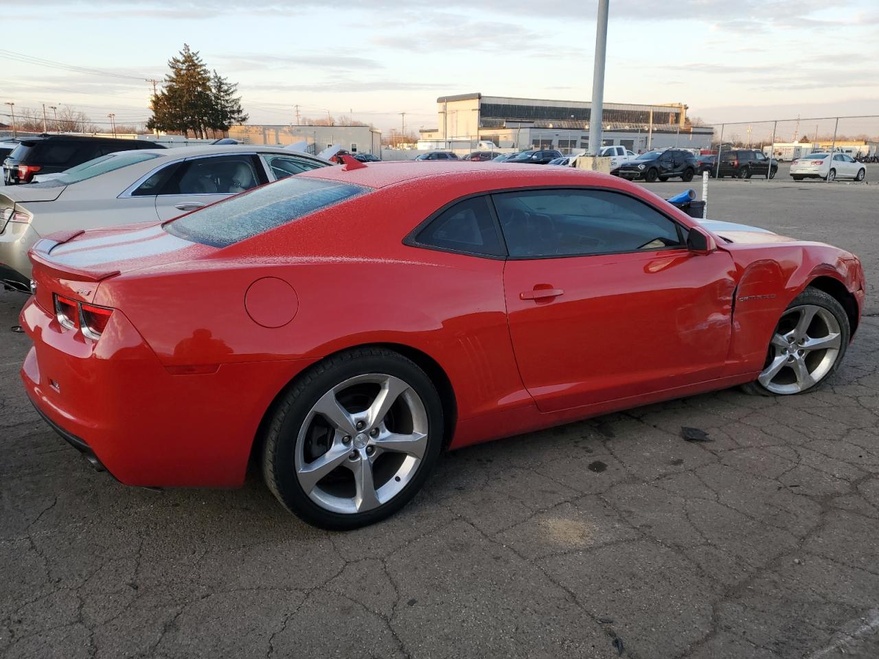 2013 Chevrolet Camaro VIN 2G1FB1E36D9240171 Copart auction photo, front end / side damage thumbnail 3