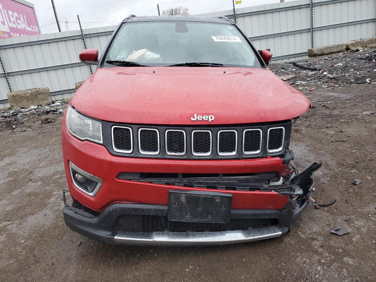 2018 Jeep Compass VIN 3C4NJDCB1JT321072 Copart auction photo, front end / side damage thumbnail 5