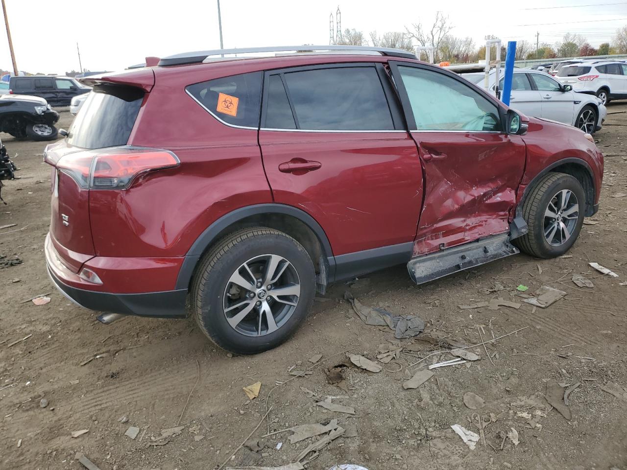 2018 Toyota RAV 4 VIN 2T3RFREV1JW778514 Copart auction photo, side damage thumbnail 3