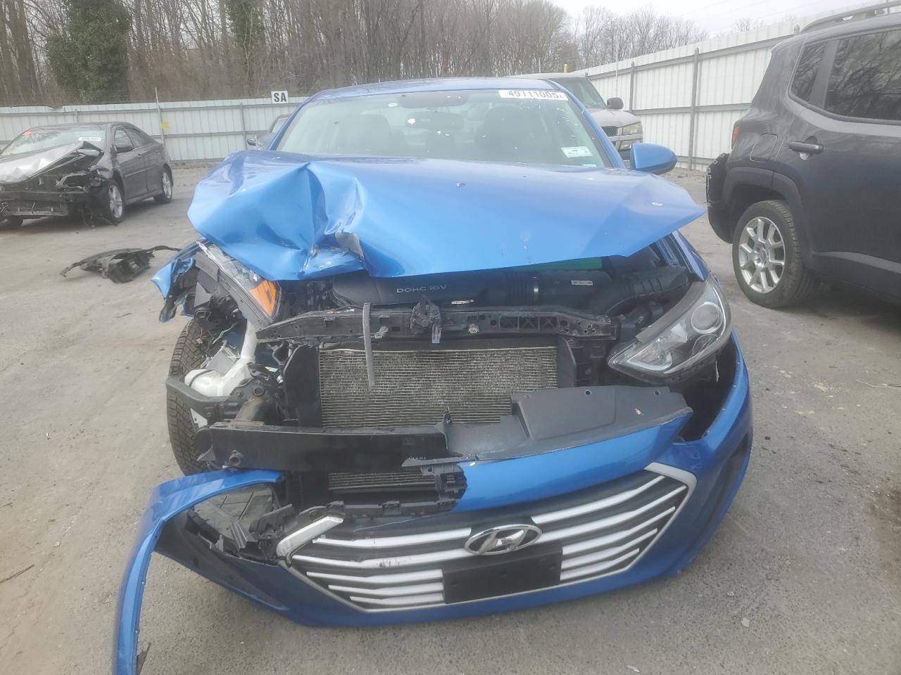 2017 Hyundai Elantra VIN KMHD74LF5HU336733 Copart auction photo, front end / side damage thumbnail 5