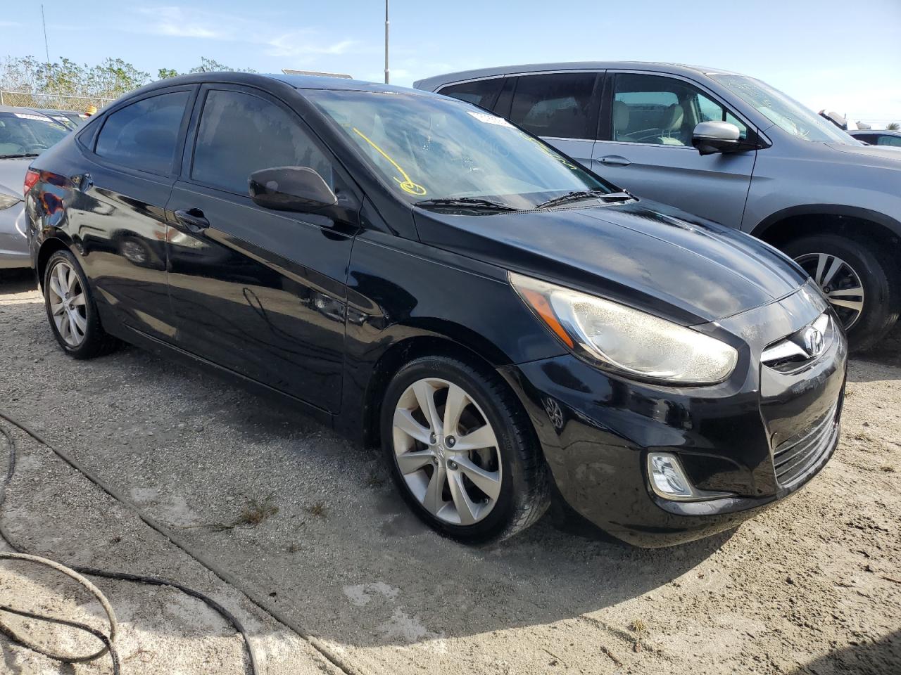 2013 Hyundai Accent VIN KMHCU4AEXDU316325 Copart auction photo, water/flood damage thumbnail 4