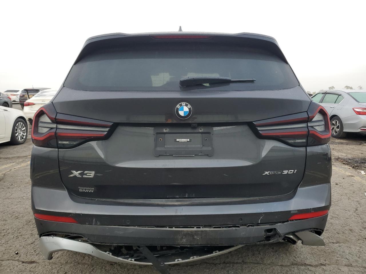 2022 BMW X3 VIN WBX57DP05NN172715 Copart auction photo, rear end / undercarriage damage thumbnail 6