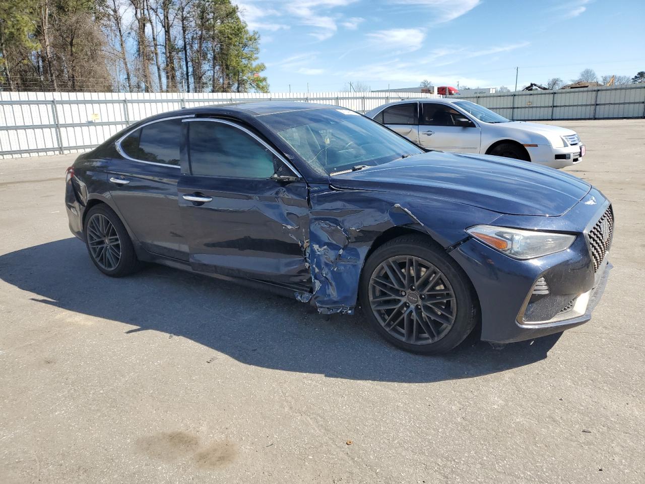 2019 Genesis G70 VIN KMTG34LA4KU012313 Copart auction photo, side / front end damage thumbnail 4