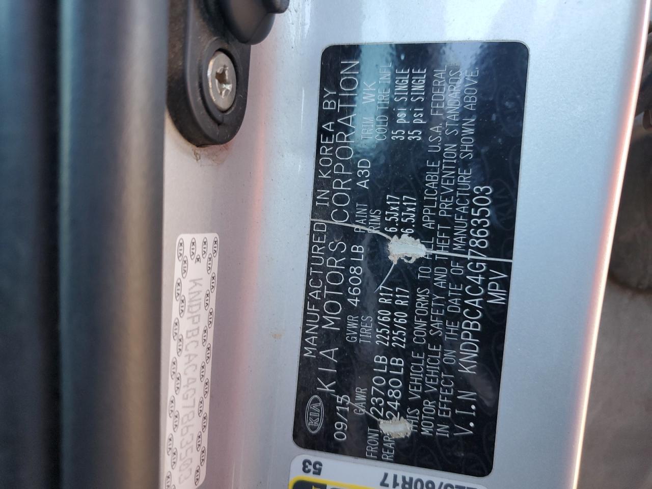 2016 KIA Sportage VIN KNDPBCAC4G7863503 Copart auction photo, front end / mechanical damage thumbnail 13