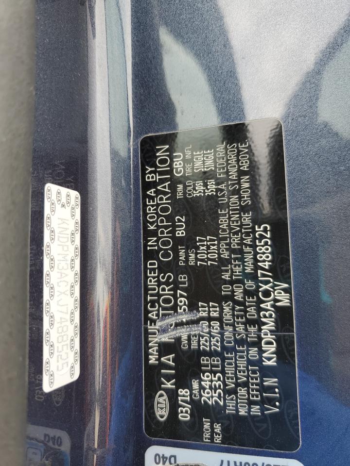 2018 KIA Sportage VIN KNDPM3ACXJ7488525 Copart auction photo, side damage thumbnail 13