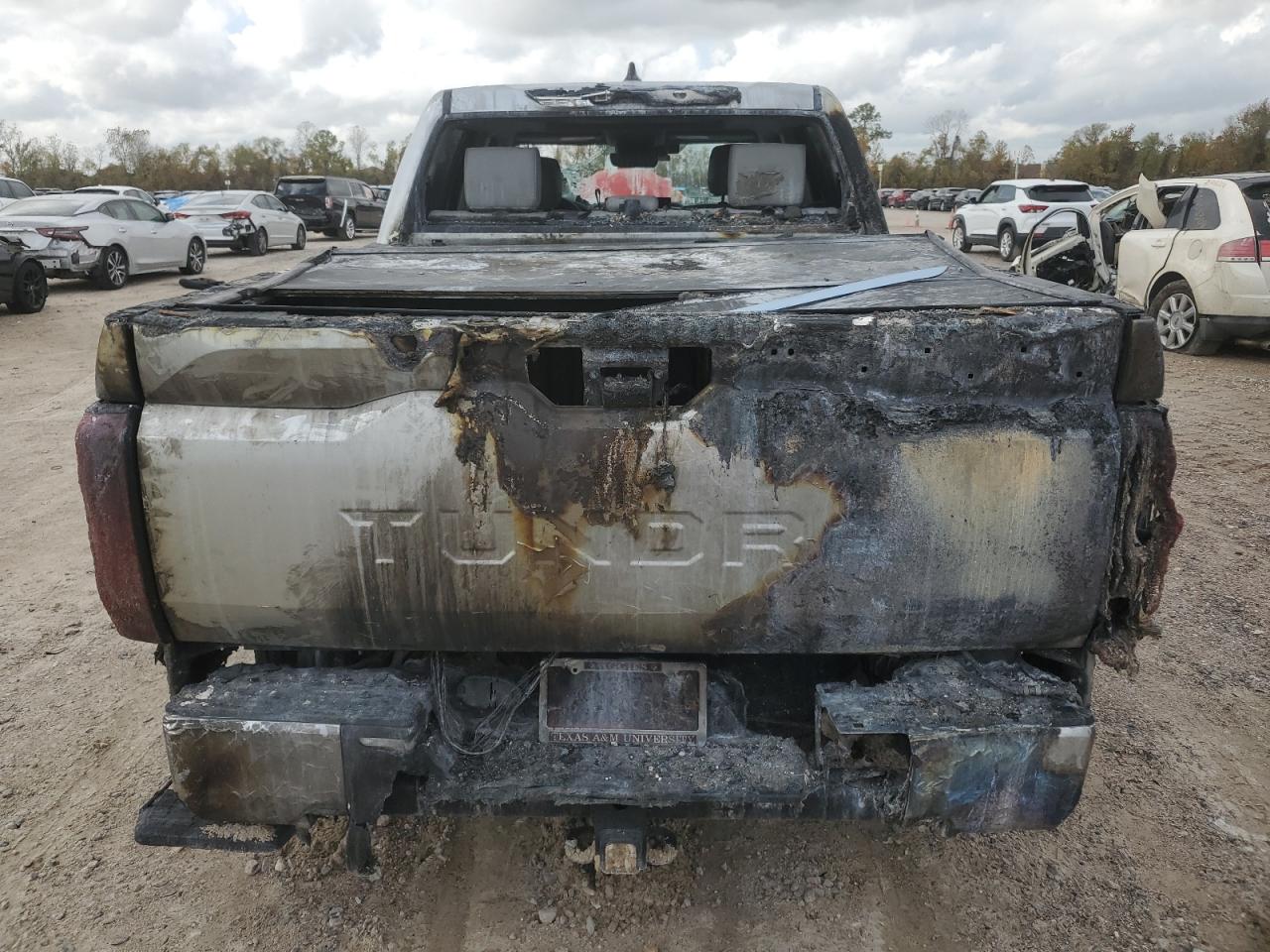 2022 Toyota Tundra VIN 5TFJA5AB2NX005620 Copart auction photo, burn damage thumbnail 6