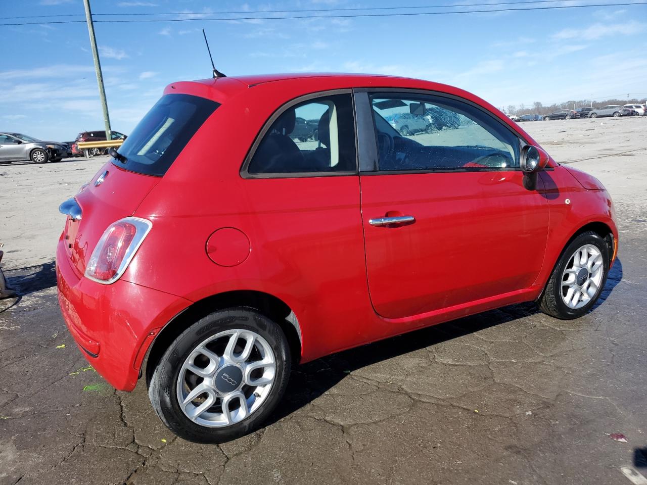 2013 Fiat 500 VIN 3C3CFFAR1DT545956 Copart auction photo, side damage thumbnail 3