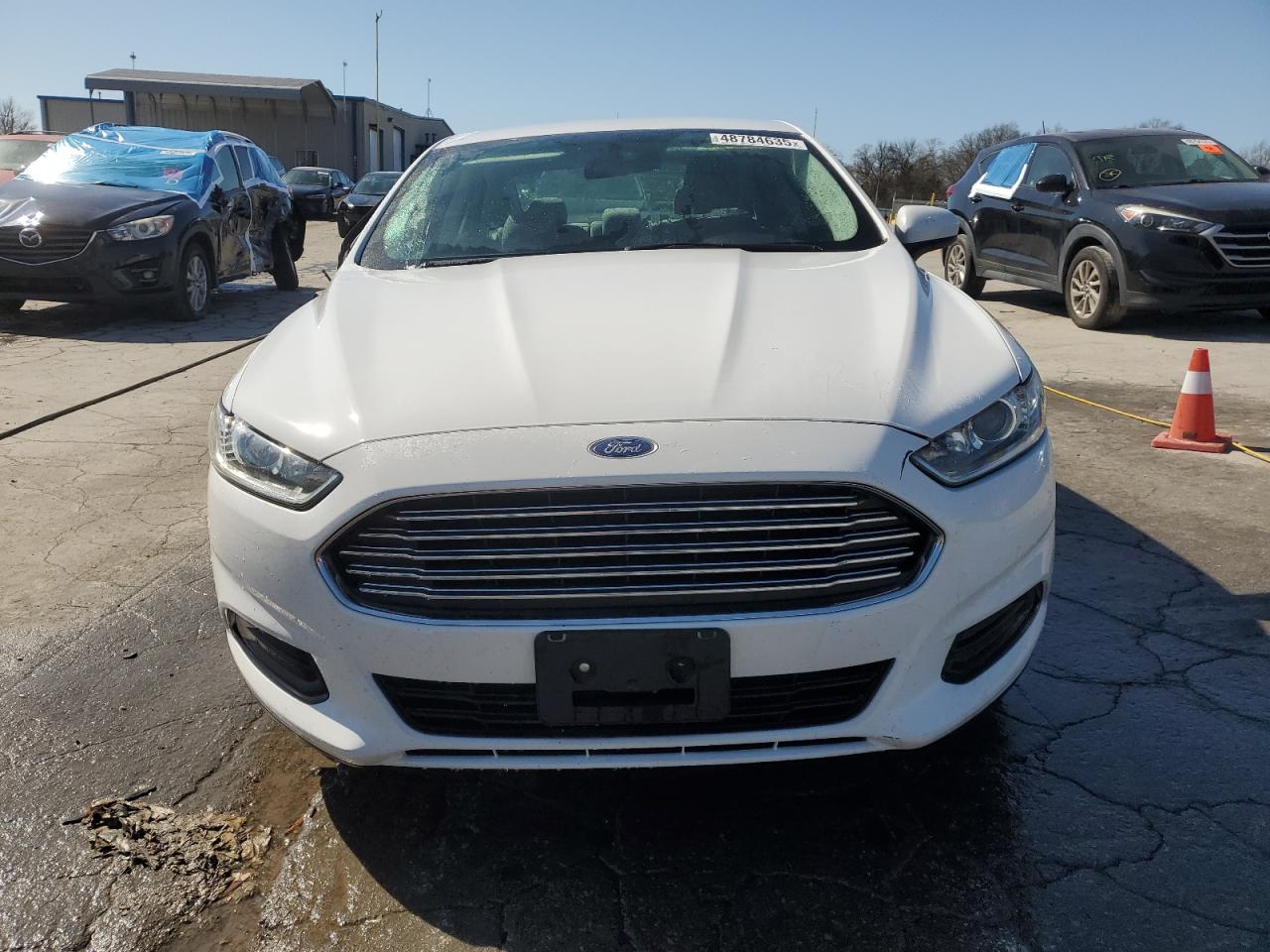 2014 Ford Fusion VIN 3FA6P0UU3ER382590 Copart auction photo, side / front end damage thumbnail 5