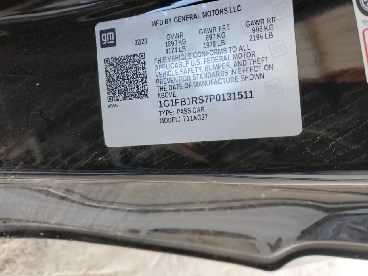 2023 Chevrolet Camaro VIN 1G1FB1RS7P0131511 Copart auction photo, rear end damage thumbnail 12