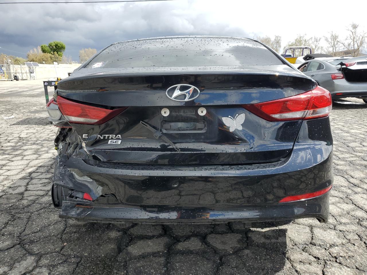 2018 Hyundai Elantra VIN KMHD74LF7JU547597 Copart auction photo, rear end damage thumbnail 6