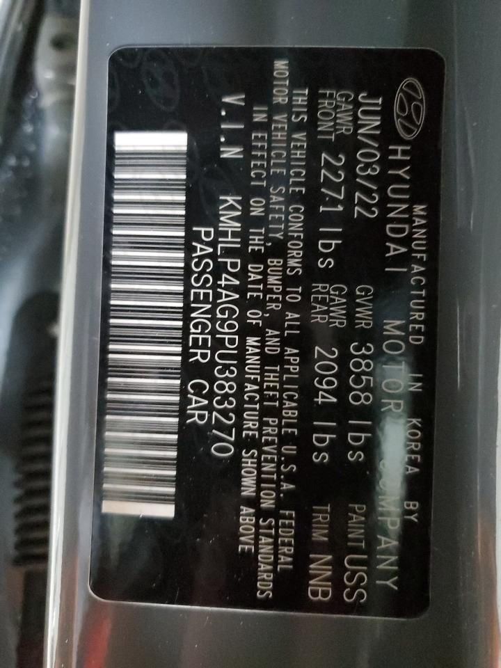 2023 Hyundai Elantra VIN KMHLP4AG9PU383270 Copart auction photo, front end / side damage thumbnail 13