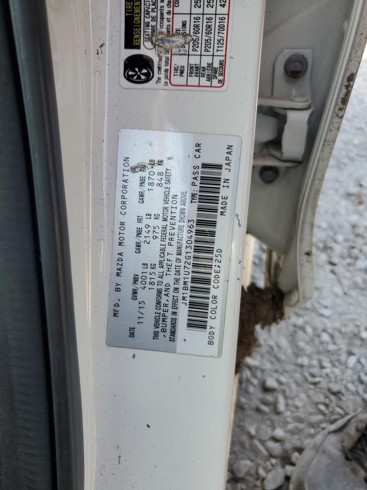 2016 Mazda 3 VIN JM1BM1U72G1304963 Copart auction photo, front end / side damage thumbnail 12