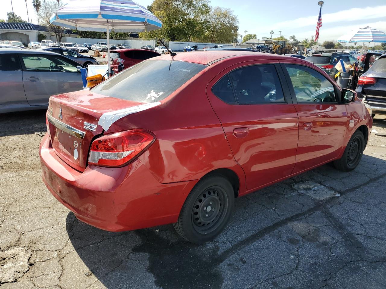 2017 Mitsubishi Mirage VIN ML32F3FJ2HH000221 Copart auction photo, rear end / minor dent/scratches damage thumbnail 3