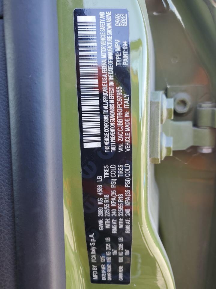 2016 Jeep Renegade VIN ZACCJBBT6GPC97955 Copart auction photo, front end damage thumbnail 12