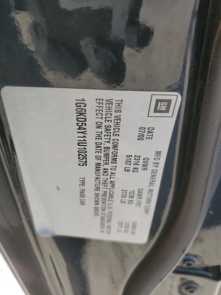 2001 Cadillac De Ville VIN 1G6KD54Y11U102575 Copart auction photo, rear end / minor dent/scratches damage thumbnail 14