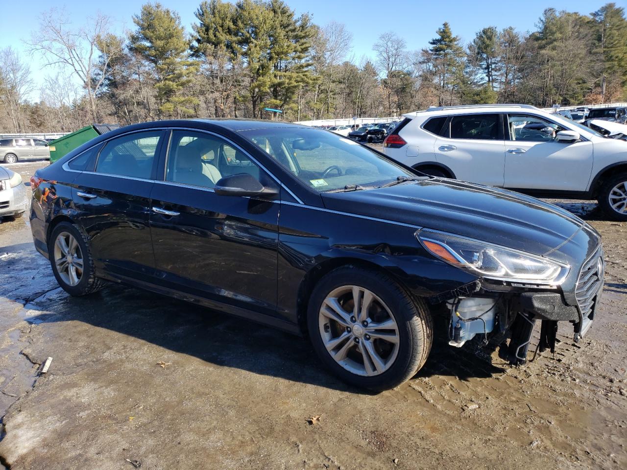 2018 Hyundai Sonata VIN 5NPE34AF2JH612471 Copart auction photo, front end / side damage thumbnail 4