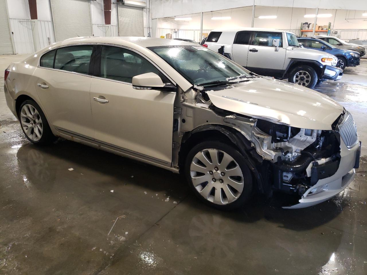 2012 Buick LaCrosse VIN 1G4GJ5E31CF270685 Copart auction photo, front end / side damage thumbnail 4