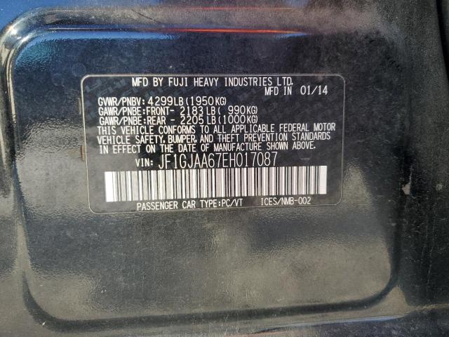 2014 Subaru Impreza VIN JF1GJAA67EH017087 Copart auction photo, front end damage thumbnail 12