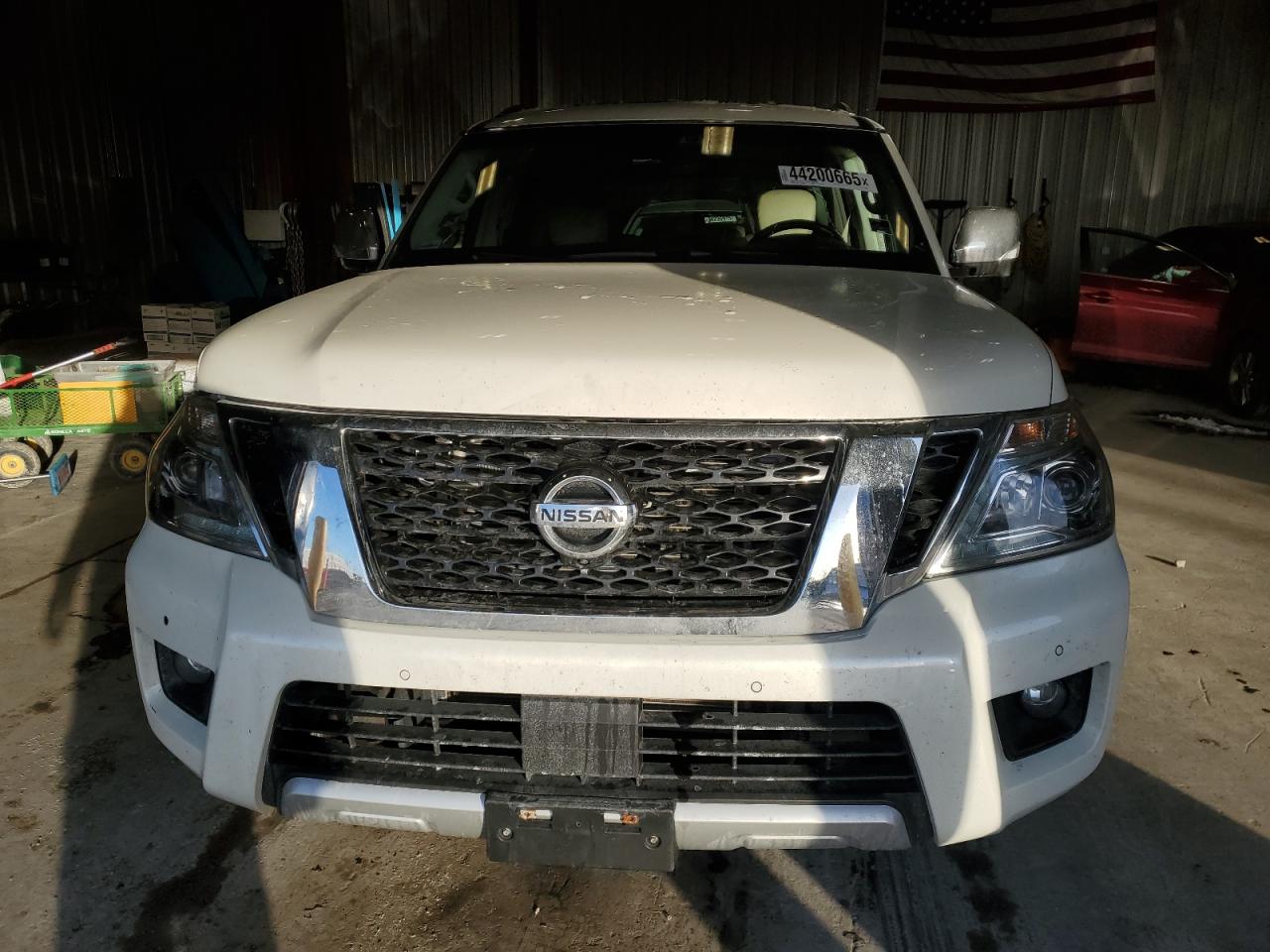 2017 Nissan Armada VIN JN8AY2NC1H9512308 Copart auction photo, front end / side damage thumbnail 5