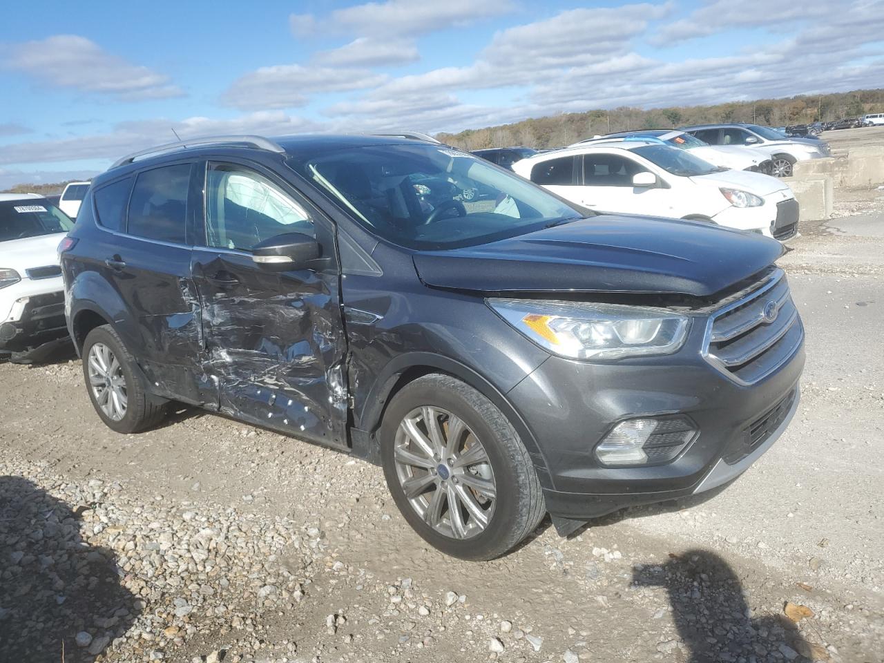 2017 Ford Escape VIN 1FMCU9JD4HUE69597 Copart auction photo, side damage thumbnail 4