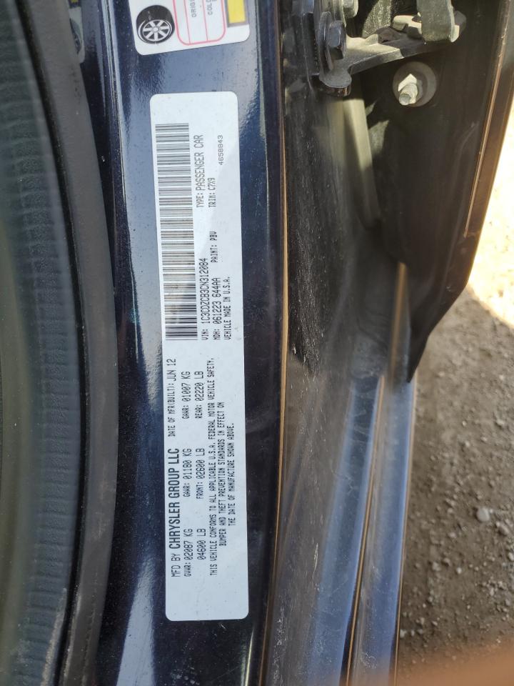 2012 Dodge Avenger VIN 1C3CDZCB3CN312084 Copart auction photo, front end / minor dent/scratches damage thumbnail 13