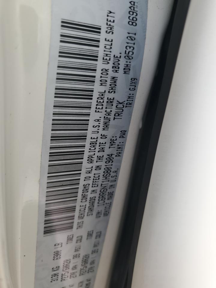 2017 RAM 1500 VIN 1C6RR6NT1HS801904 Copart auction photo, side damage thumbnail 12