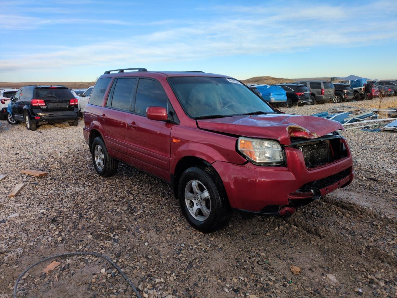 2006 Honda Pilot VIN 2HKYF18616H528643 Copart auction photo, front end / side damage thumbnail 4