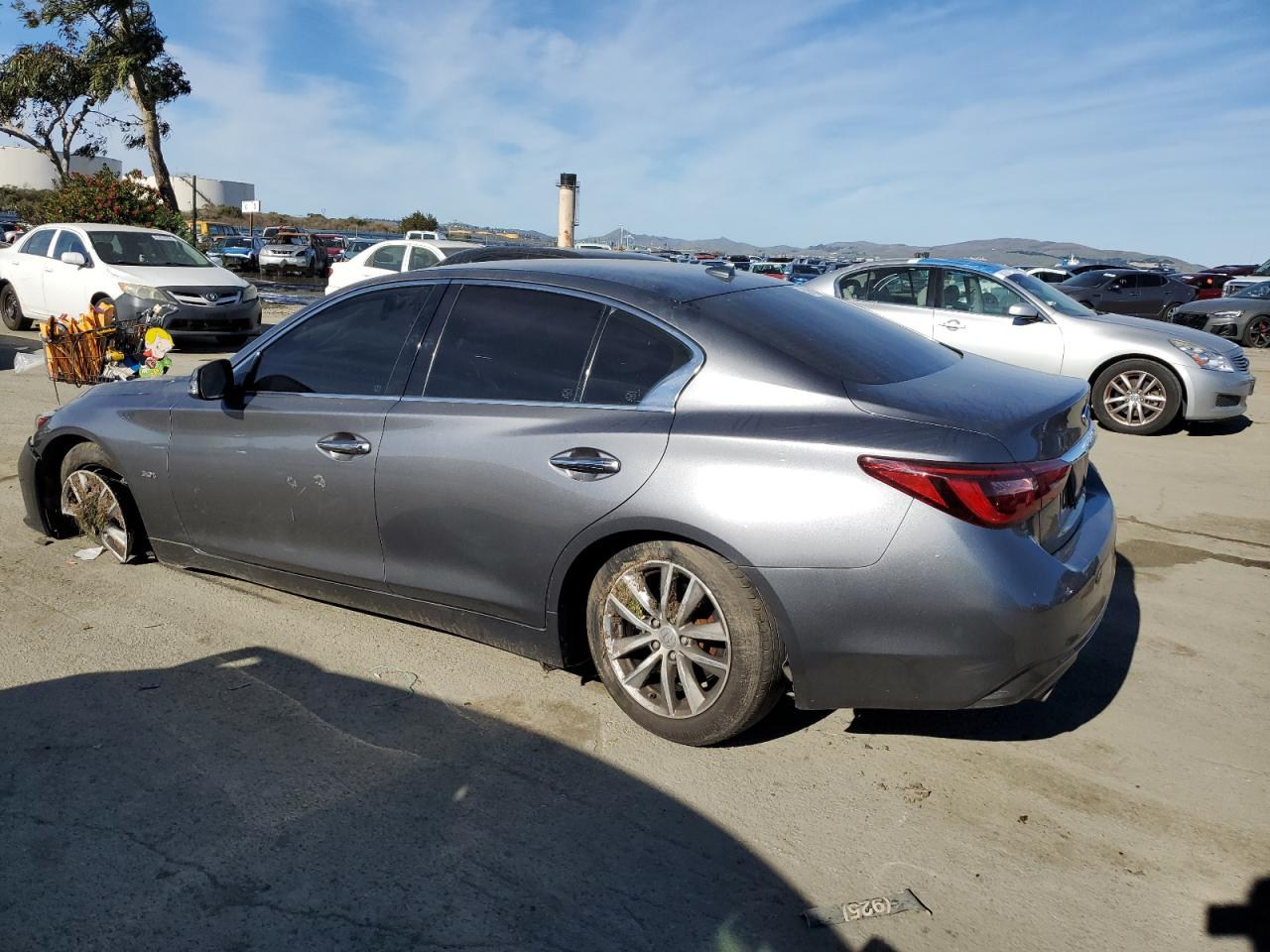 2018 Infiniti Q50 VIN JN1EV7AP1JM363061 Copart auction photo, vandalism / front end damage thumbnail 2